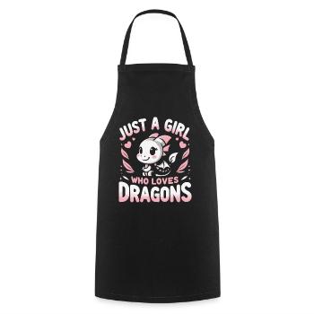 Dragon Mystic Dragon Fantasy - Cooking Apron - black - Front - AI Model Male 185 dark (185cm)