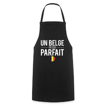 Un belge presque parfait blague belgique humour - Tablier de cuisine - noir - Devant - AI Model Male 185 dark (185cm)