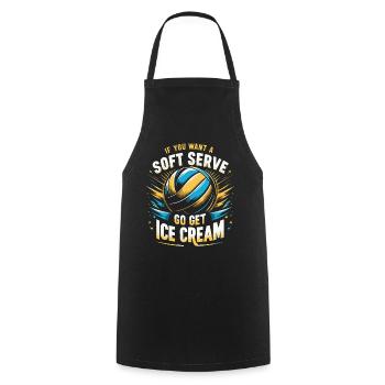 Joueur de volley-ball Volley-ball de plage Joueur de volley-ball S - Tablier de cuisine - noir - Devant - AI Model Male 185 dark (185cm)