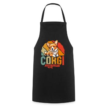 Corgi Mama - Tablier de cuisine - noir - Devant - AI Model Male 185 dark (185cm)
