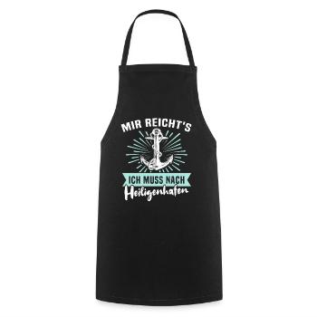 Heiligenhafen Sprüche - Kochschürze - Schwarz - Vorne - AI Model Male 185 dark (185cm)