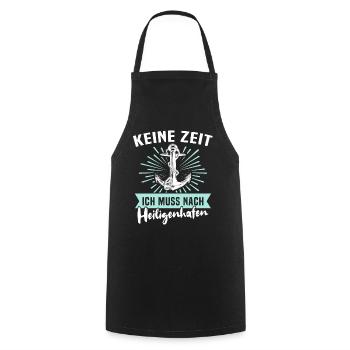 Heiligenhafen Sprüche - Kochschürze - Schwarz - Vorne - AI Model Male 185 dark (185cm)