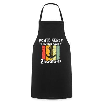 Zinnowitz Sprüche - Kochschürze - Schwarz - Vorne - AI Model Male 185 dark (185cm)
