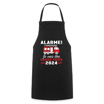I'm going to be a big brother 2024 / Future big brother - Cooking Apron - black - Front - AI Model Male 185 dark (185cm)