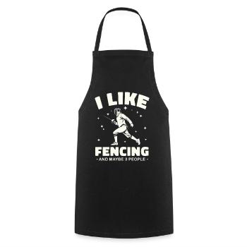 Escrimeur - Tablier de cuisine - noir - Devant - AI Model Male 185 dark (185cm)