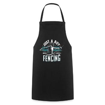 Escrimeur - Tablier de cuisine - noir - Devant - AI Model Male 185 dark (185cm)