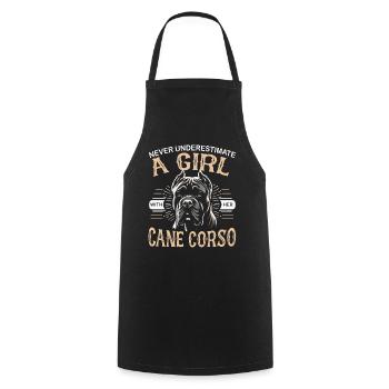 Cane Corso Dog - Cooking Apron - black - Front - AI Model Male 185 dark (185cm)