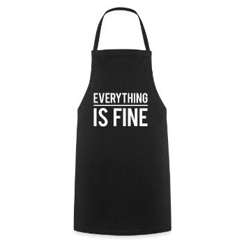 Everything is fine tout est sous contrôle humour - Tablier de cuisine - noir - Devant - AI Model Male 185 dark (185cm)