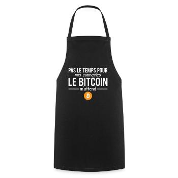 Pas le temps bitcoin crypto investisseur trader - Tablier de cuisine - noir - Devant - AI Model Male 185 dark (185cm)