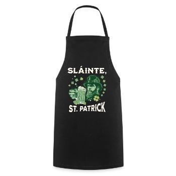 St. Patrick's Day Slainte - Cooking Apron - black - Front - AI Model Male 185 dark (185cm)