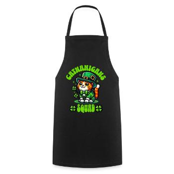 Chat de la Saint-Patrick - Tablier de cuisine - noir - Devant - AI Model Male 185 dark (185cm)