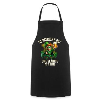 St. Patrick's Day - Cooking Apron - black - Front - AI Model Male 185 dark (185cm)
