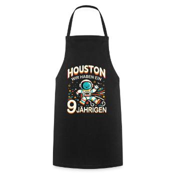 Birthday Gift 9 Years Birthday Boy - Cooking Apron - black - Front - AI Model Male 185 dark (185cm)