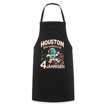 Birthday Gift 4 Years Birthday Boy - Cooking Apron - black - Front - AI Model Male 185 dark (185cm)