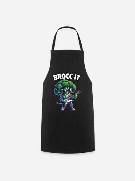 Brokkoli - Kochschürze - Schwarz