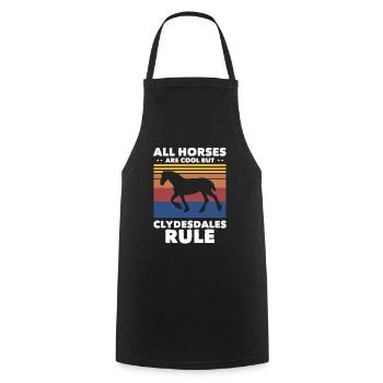 Cheval de Clydesdale - Tablier de cuisine - noir - Devant - AI Model Male 185 dark (185cm)