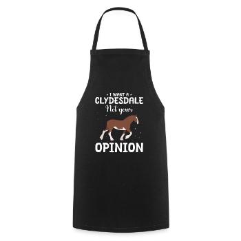 Clydesdale cavalier - Tablier de cuisine - noir - Devant - AI Model Male 185 dark (185cm)