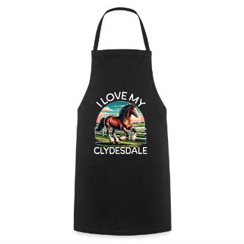L’amour de Clydesdale - Tablier de cuisine - noir - Devant - AI Model Male 185 dark (185cm)