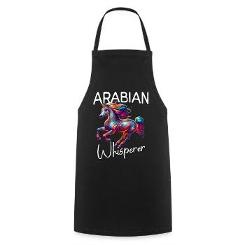 Chuchoteur arabe - Tablier de cuisine - noir - Devant - AI Model Male 185 dark (185cm)