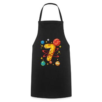 7 Birthday Space Space Astronaut 7 Years - Cooking Apron - black - Front - AI Model Male 185 dark (185cm)