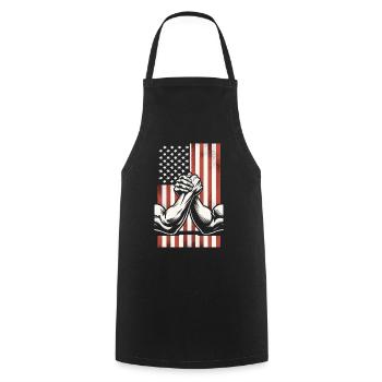 Arm Wrestling Arm Wrestling Wrestler Muscles - Cooking Apron - black - Front - AI Model Male 185 dark (185cm)