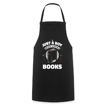 Bücher Buch lesen Bücherei Bibliothek Bücherwurm - Kochschürze - Schwarz - Vorne - AI Model Male 185 dark (185cm)