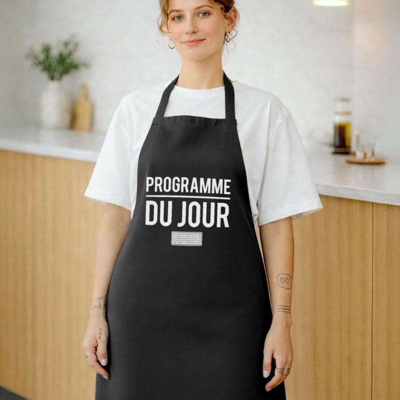 Programme du jour développeur codeur code humour Tablier de cuisine