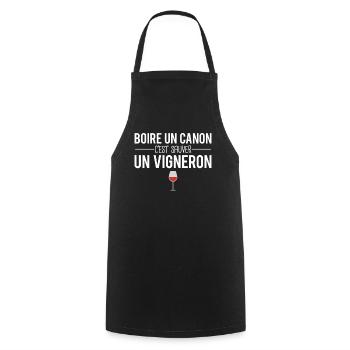 Boire du vin sauver un vigneron vigne humour - Tablier de cuisine - noir - Devant - AI Model Male 185 dark (185cm)
