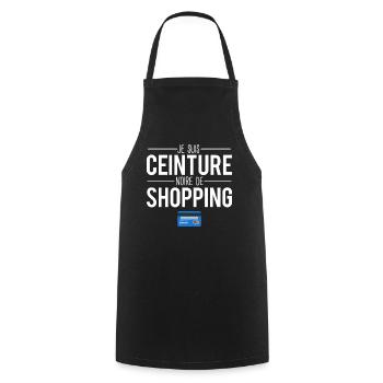 Ceinture noire en shopping carte bancaire - Tablier de cuisine - noir - Devant - AI Model Male 185 dark (185cm)
