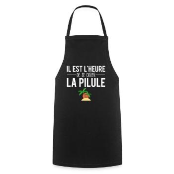 Il est temps de se dorer la pilule vacances humour - Tablier de cuisine - noir - Devant - AI Model Male 185 dark (185cm)