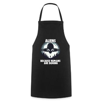 SciFi and alien aliens and UFO fan - Cooking Apron - black - Front - AI Model Male 185 dark (185cm)