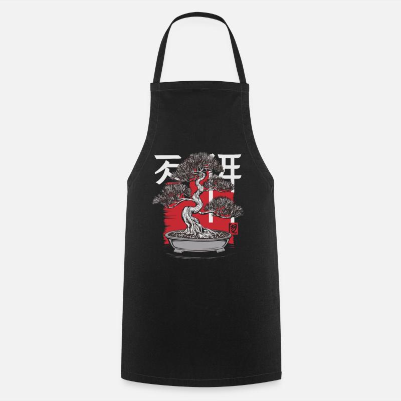 Bonsai Tree Japanese Bonsai - Cooking Apron - black