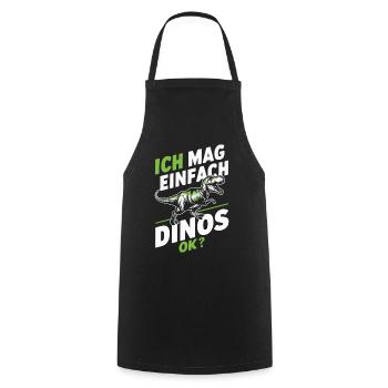Dinosaure Dino Tyrannosaurus Rex Dinos Dinosaure - Tablier de cuisine - noir - Devant - AI Model Male 185 dark (185cm)