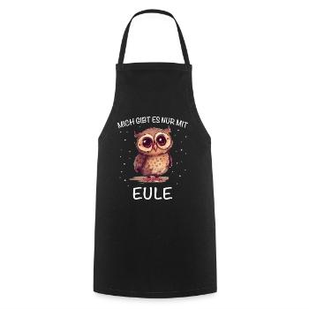 Noctambule, Hibou, Hibou, Oiseau - Tablier de cuisine - noir - Devant - AI Model Male 185 dark (185cm)