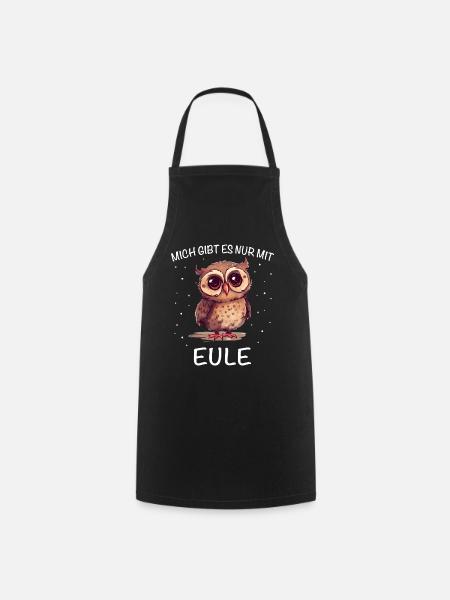 Nachteule Eule Eulen Vogel - Kochschürze - Schwarz