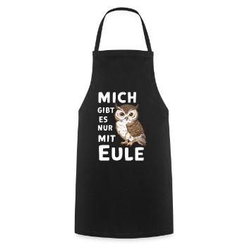 Noctambule, Hibou, Hibou, Oiseau - Tablier de cuisine - noir - Devant - AI Model Male 185 dark (185cm)