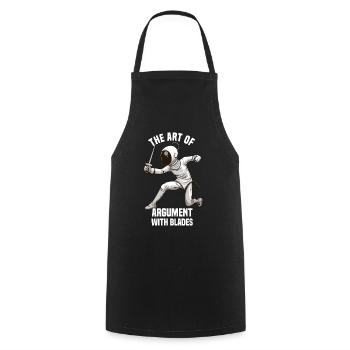 Fencer Sport Design Mask On Game On Combat Fencing - Cooking Apron - black - Front - AI Model Male 185 dark (185cm)