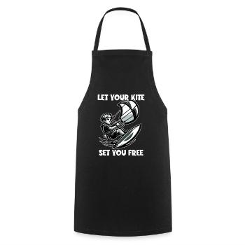 Kitesurf Laissez votre cerf-volant vous définir gratuitement Kitesurfer - Tablier de cuisine - noir - Devant - AI Model Male 185 dark (185cm)