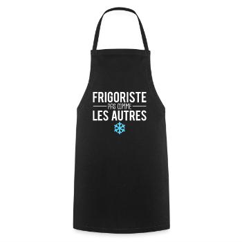 Frigoriste pas comme les autres métier humour - Tablier de cuisine - noir - Devant - AI Model Male 185 dark (185cm)