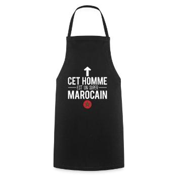 Cet homme est un super marocain maroc humour - Tablier de cuisine - noir - Devant - AI Model Male 185 dark (185cm)