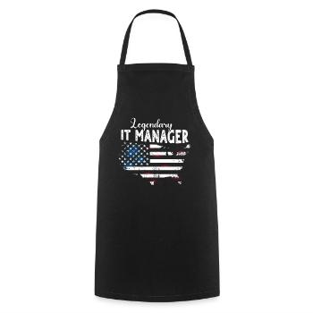 IT Manager - Cooking Apron - black - Front - AI Model Male 185 dark (185cm)