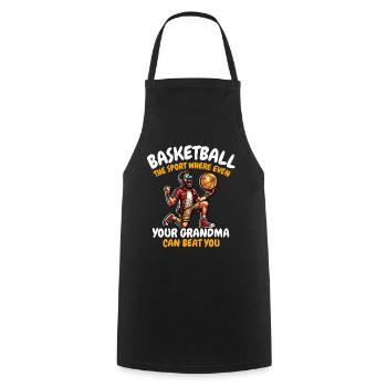 Drôle de dicton de basket-ball - Tablier de cuisine - noir - Devant - AI Model Male 185 dark (185cm)
