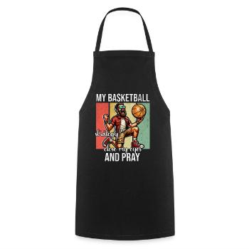 Drôle de dicton de basket-ball - Tablier de cuisine - noir - Devant - AI Model Male 185 dark (185cm)
