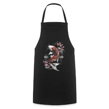 Koi Fisch Karpfen Japan China Fische - Kochschürze - Schwarz - Vorne - AI Model Male 185 dark (185cm)