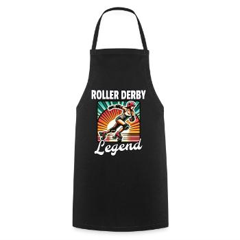 Roller Derby Damen Legende - Kochschürze - Schwarz - Vorne - AI Model Male 185 dark (185cm)