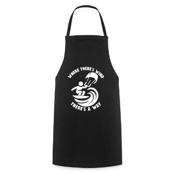 Kitesurfing Where there's wind there's a way - Cooking Apron - black - Front - AI Model Male 185 dark (185cm)