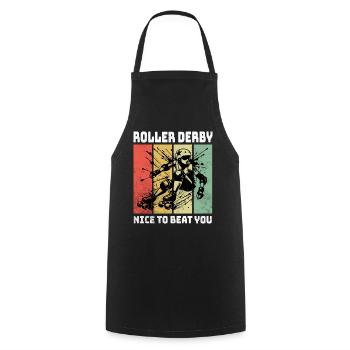 Dictons sur le roller derby - Tablier de cuisine - noir - Devant - AI Model Male 185 dark (185cm)
