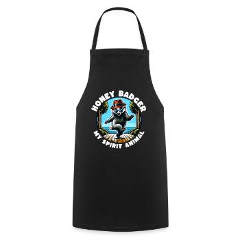 Dictons amusants de blaireau à miel - Tablier de cuisine - noir - Devant - AI Model Male 185 dark (185cm)