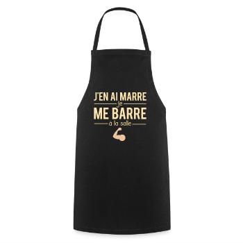 J'en ai marre je me barre à la salle coach humour - Tablier de cuisine - noir - Devant - AI Model Male 185 dark (185cm)