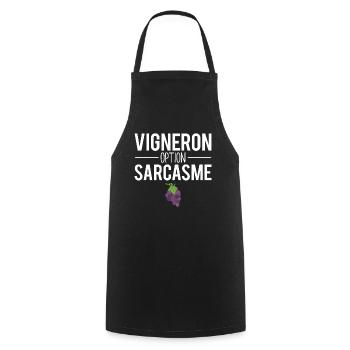 Cadeau vigneron vigne métier vin - Tablier de cuisine - noir - Devant - AI Model Male 185 dark (185cm)